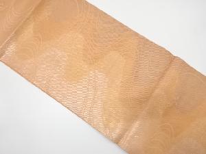 紗　流水模様織り出し開き名古屋帯（額縁仕立て）